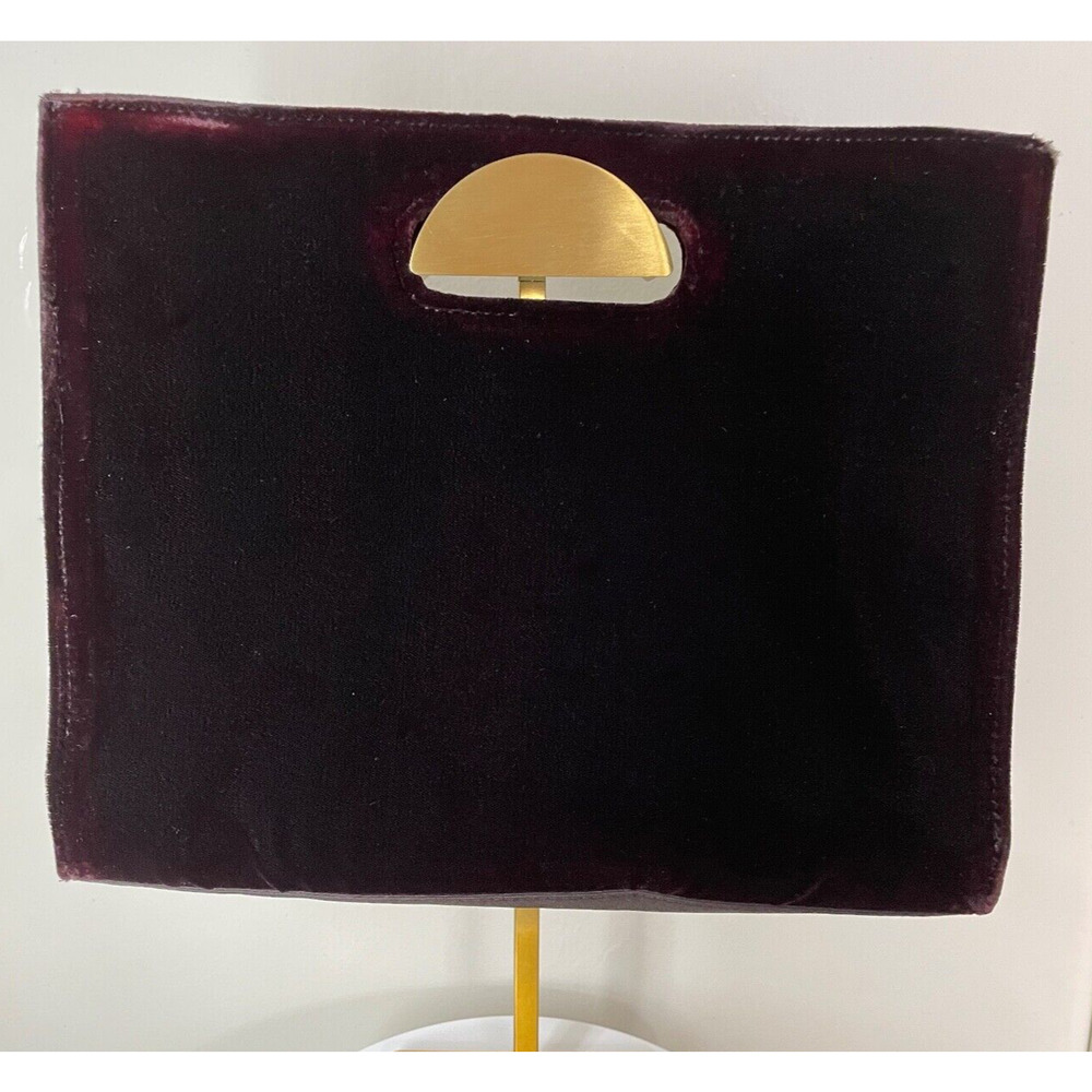 Vintage Enzo Angiolini Dark Chocolate Brown Velvet Clutch